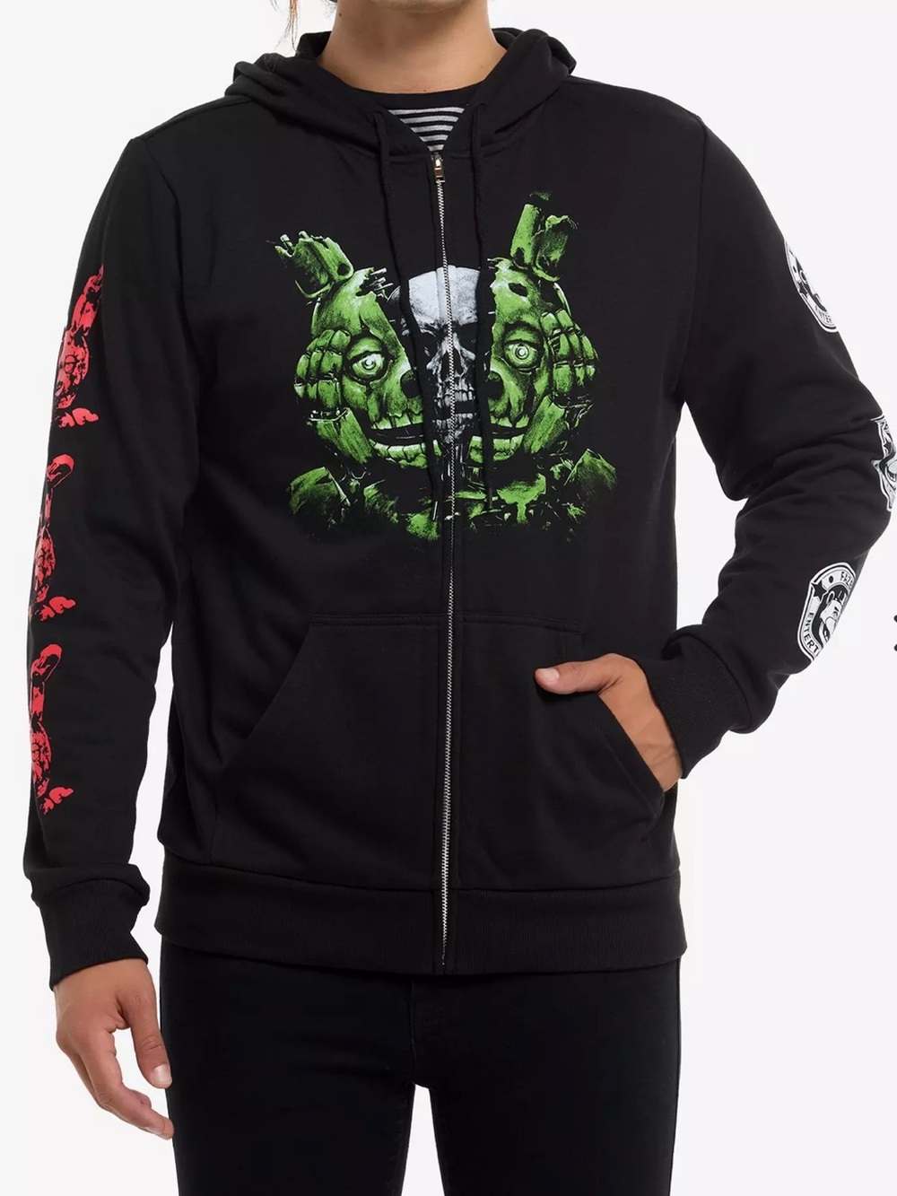 Five Nights at Freddy’s Springtrap  black full zip hoodie sweatshirt size small